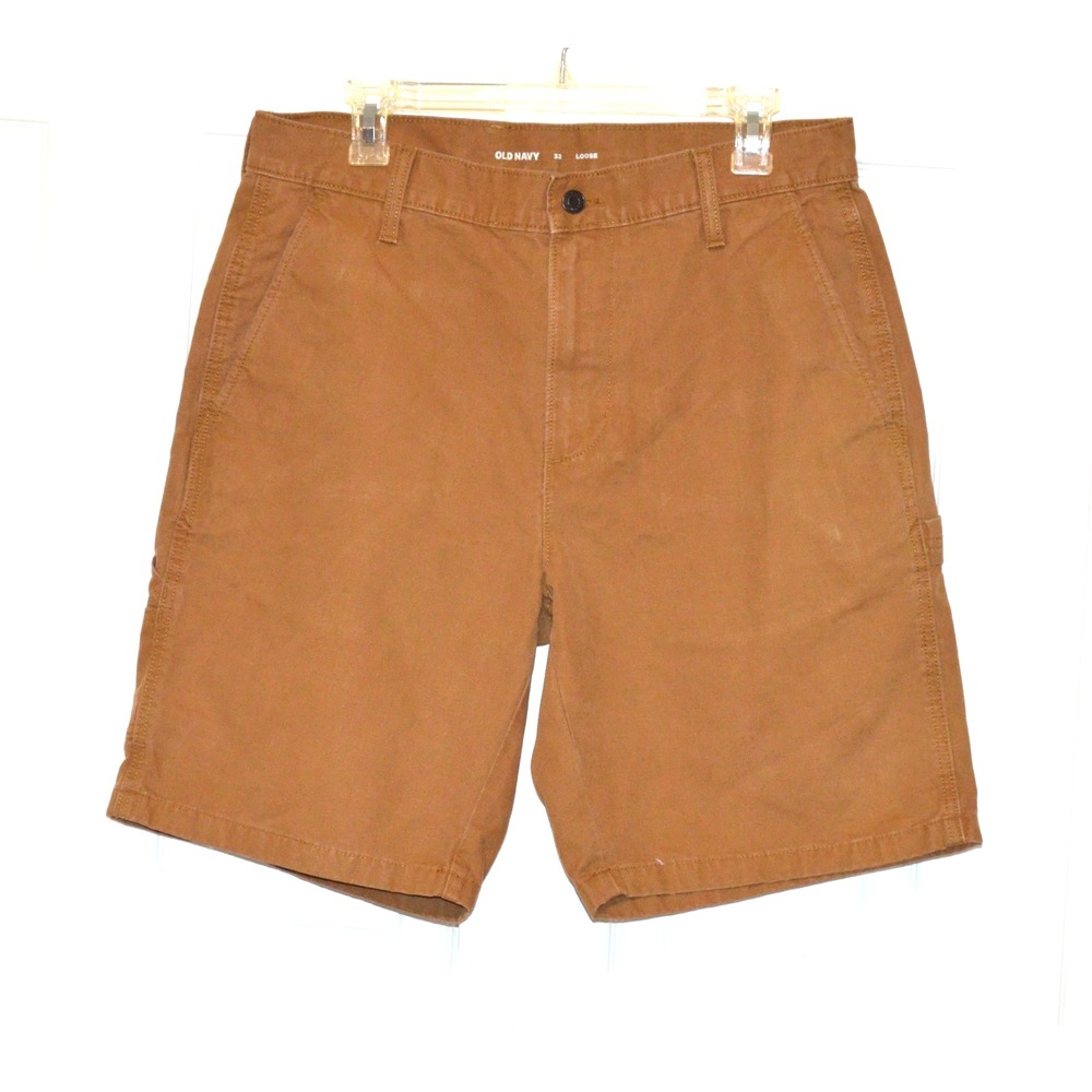 Old Navy Workwear Loose Tan Carpenter Shorts Mens Size 32 Inseam 9"